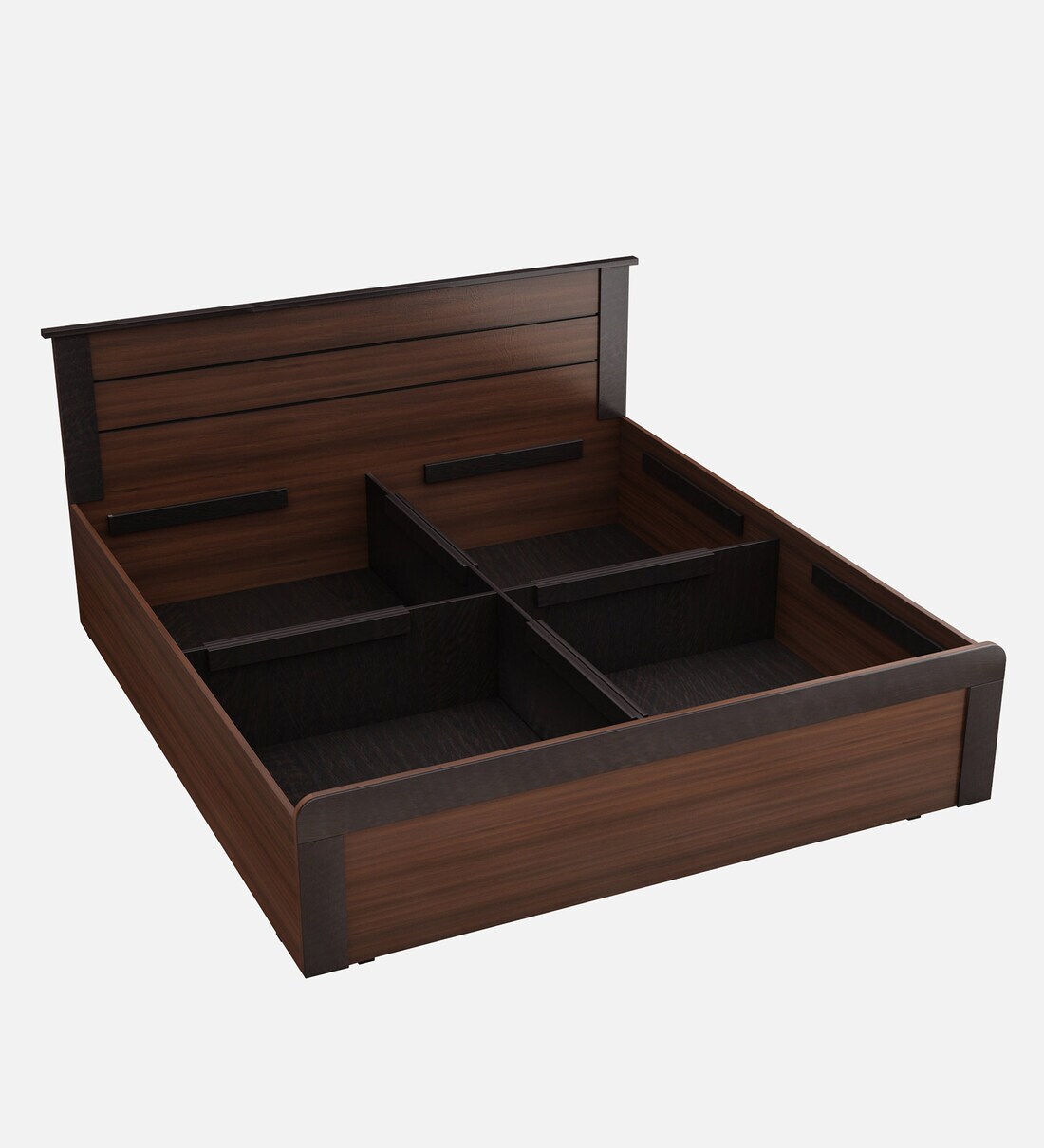 Buy Grace Queen Size Bed in Walnut & Wenge Finish with Box Storage by