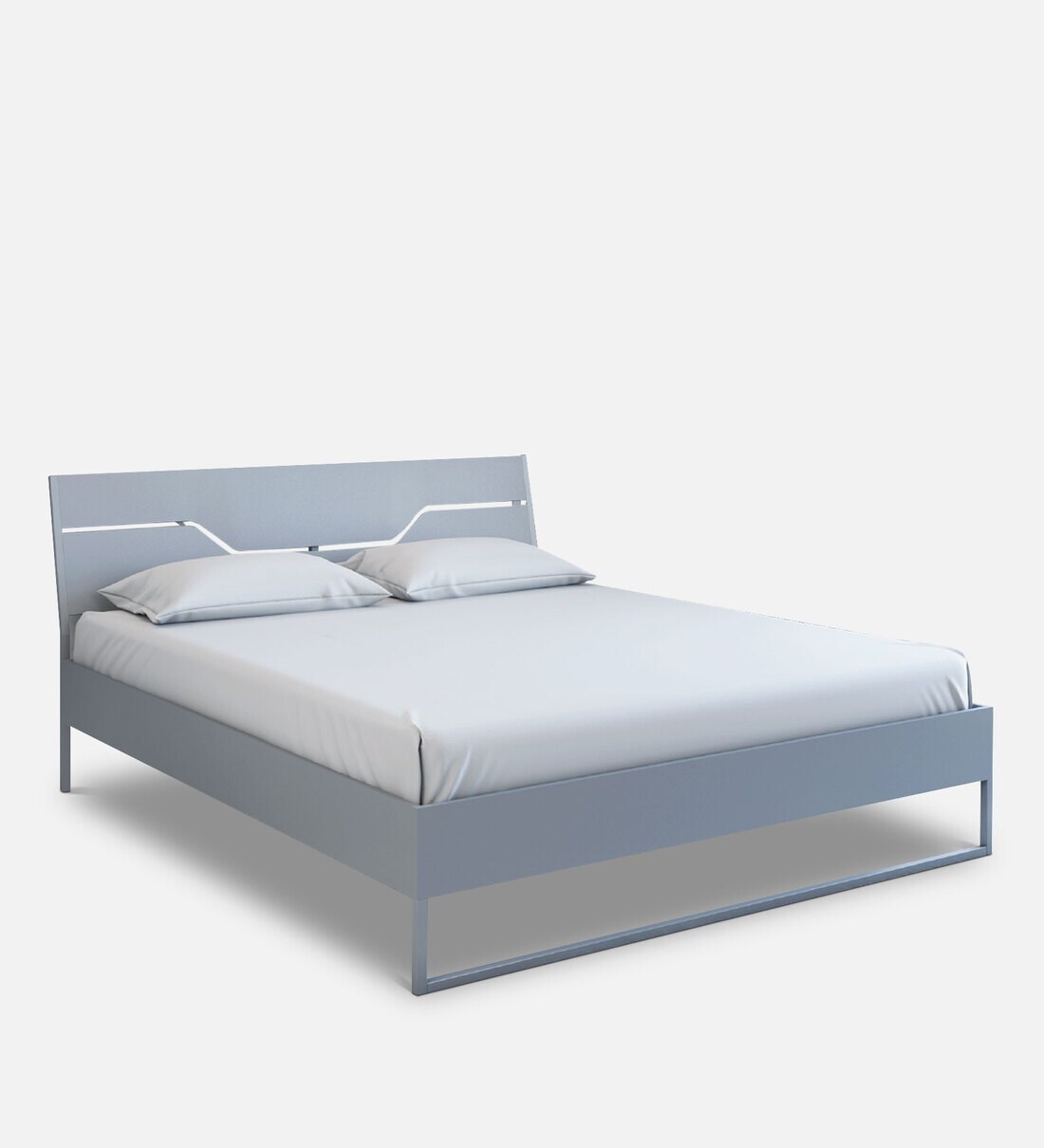Buy Grande Metal Queen Size Bed in Grey Colour by Doctor Dreams Nilkamal Online Contemporary
