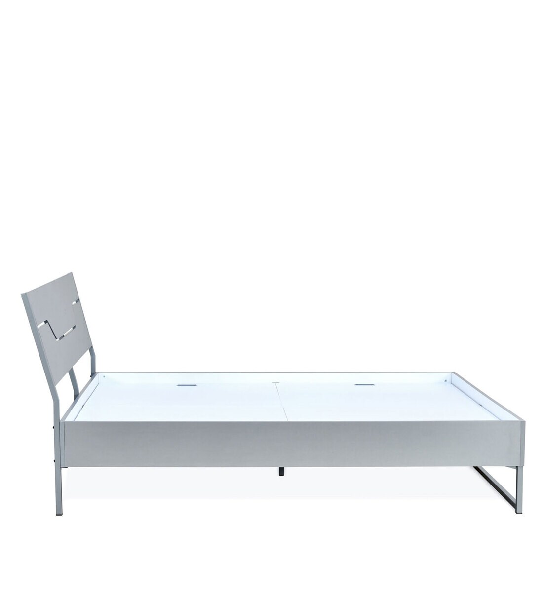 Buy Grande Metal Queen Size Bed in Grey Colour by Doctor Dreams