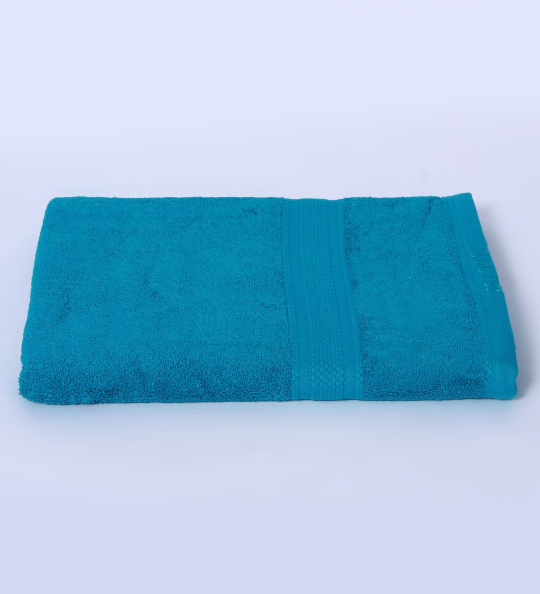 Buy Blue Solid 370 GSM Cotton Bath Towel By Raymond Home Online Solid