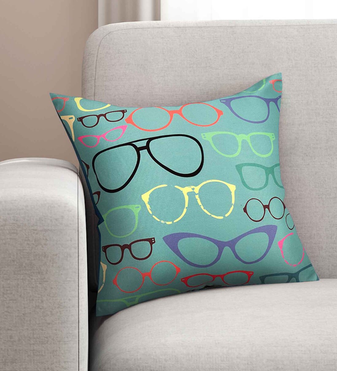 Buy Green Abstract Premium 16 x 16 Inches Cushion Cover by SEJ by Nisha