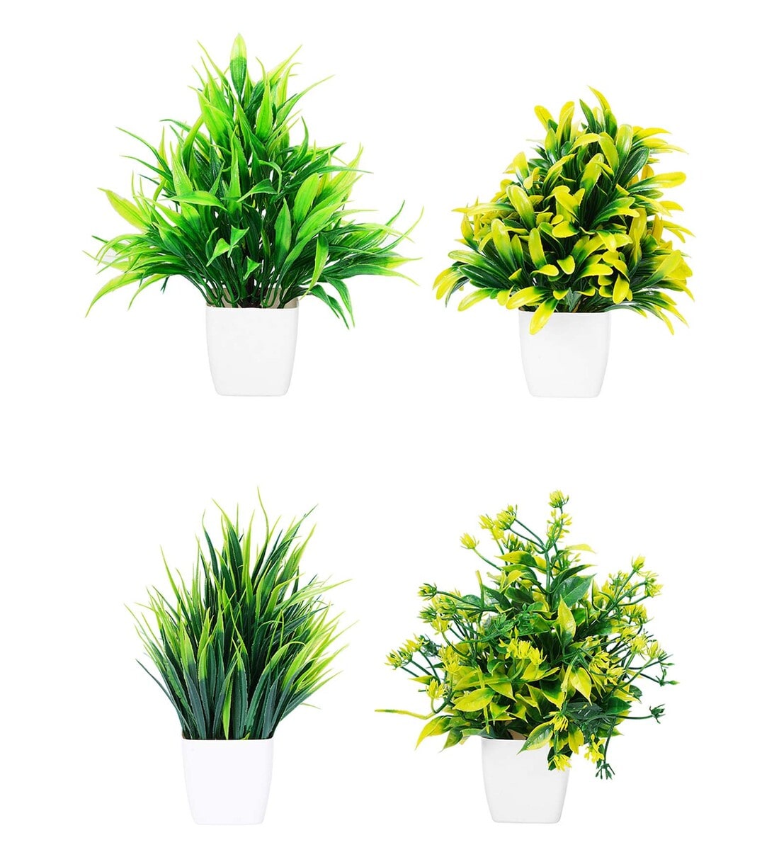 Buy Fabric & Plastic with Pot Set of 4 Artificial Plants Online Artificial Plants Artificial