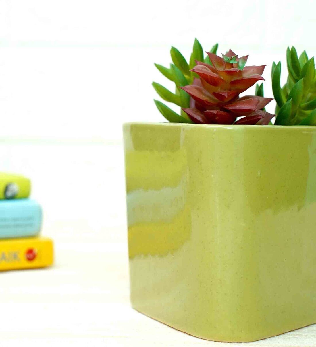 Buy Green Ceramic Floor Planter By Gold Dust Online Floor Planters
