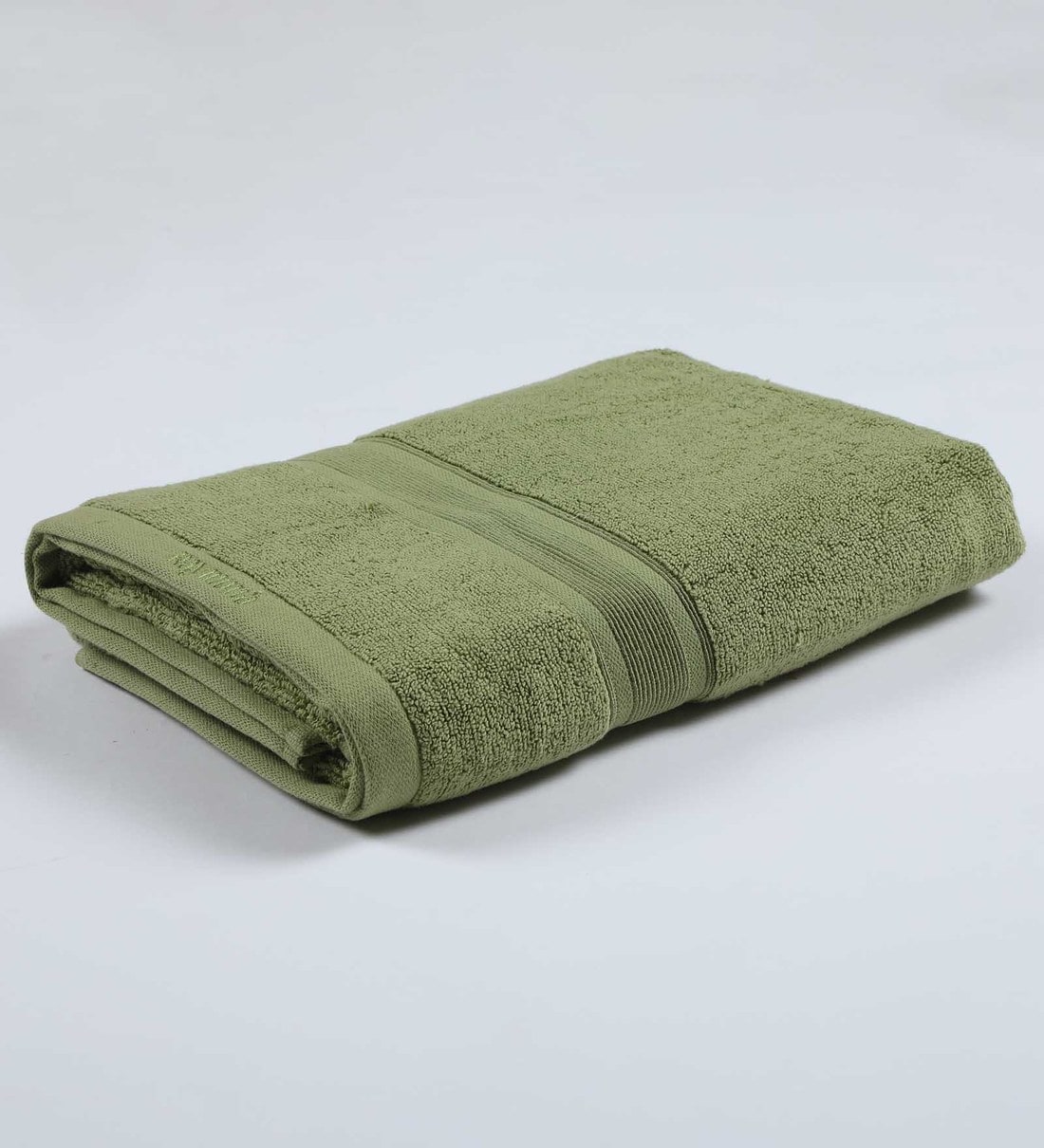 Buy Green Solid 500 GSM Cotton Bath Towel by Raymond Home Online