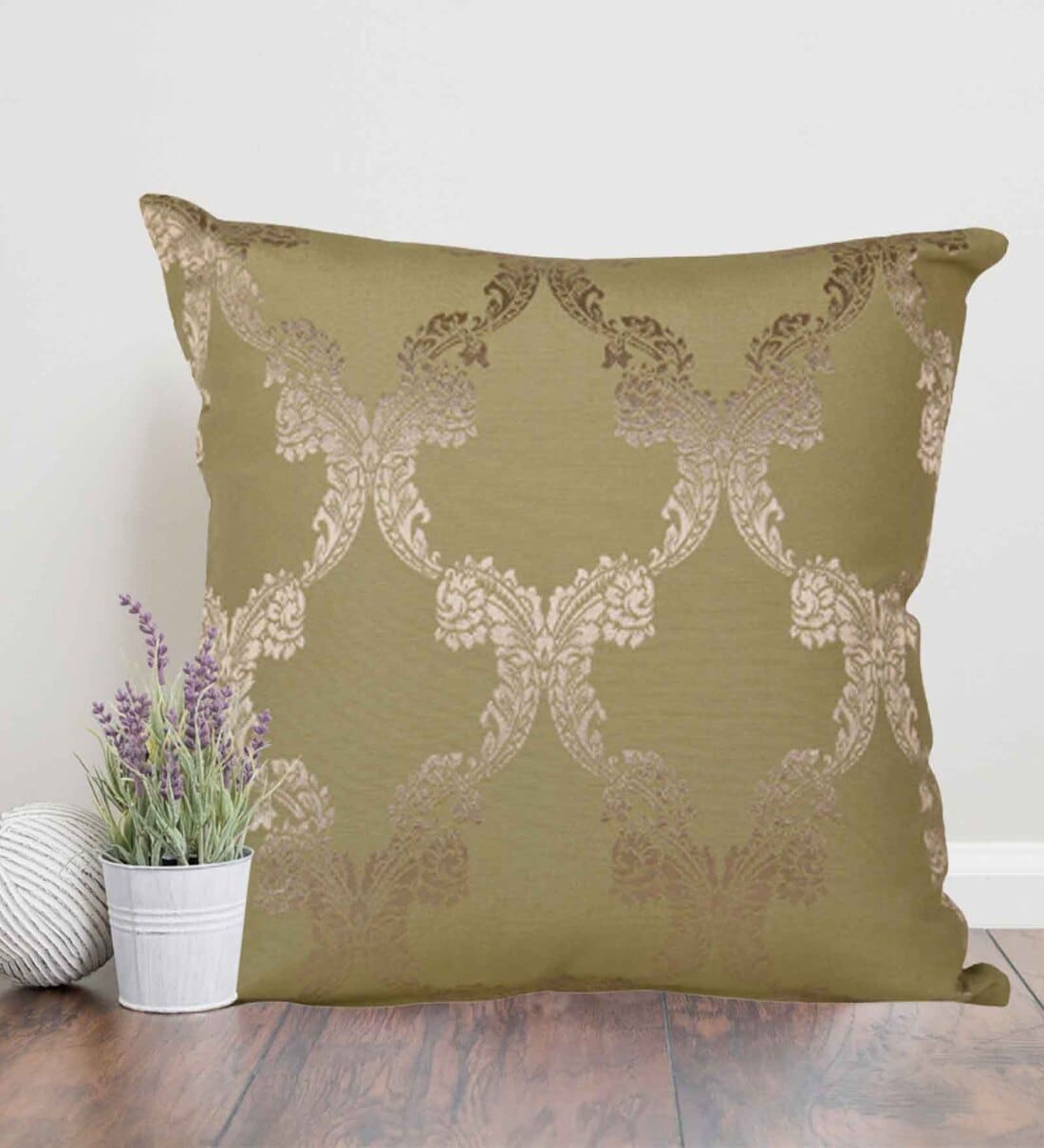 Suti Extra Weft Woven 12X12 Cushion Cover in Navy