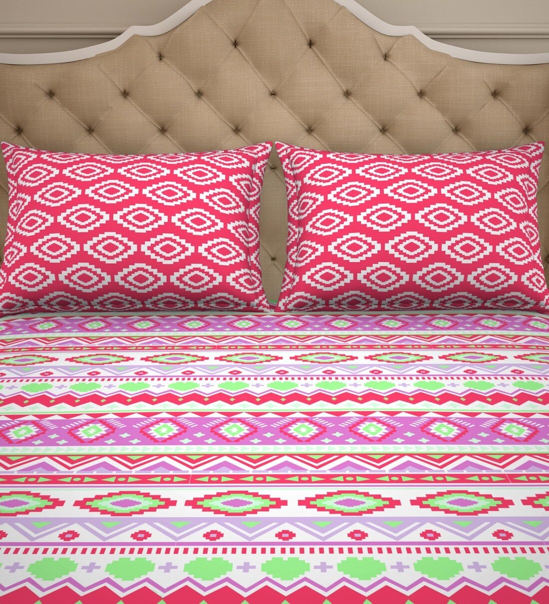 Buy Cotton 144TC Double Bedsheet With 2 Pillow Covers by Core Designed by Spaces Online
