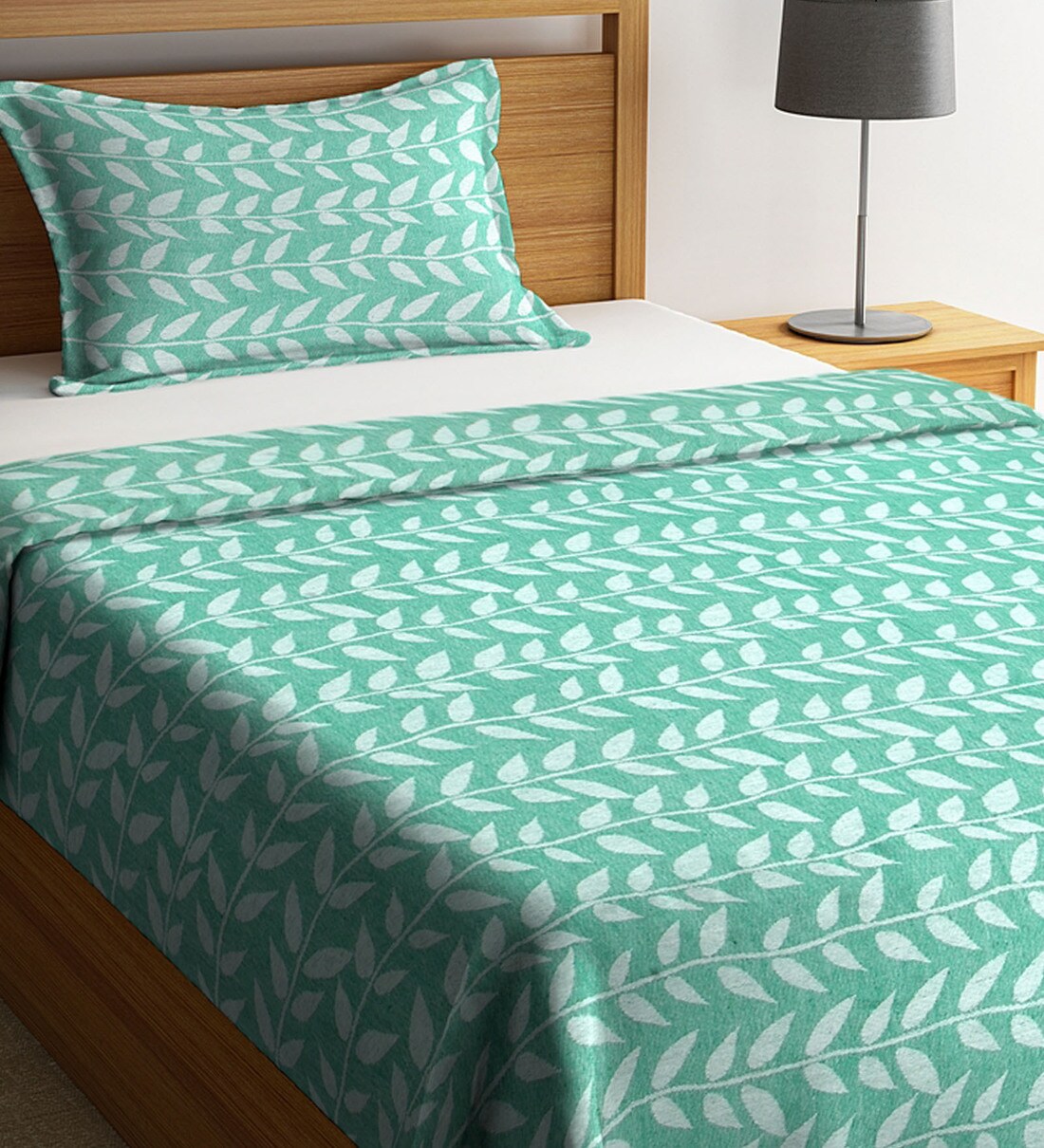 Buy Cotton 300 TC Single Bed Cover With 1 Pillow Cover By Klotthe at 66 ...