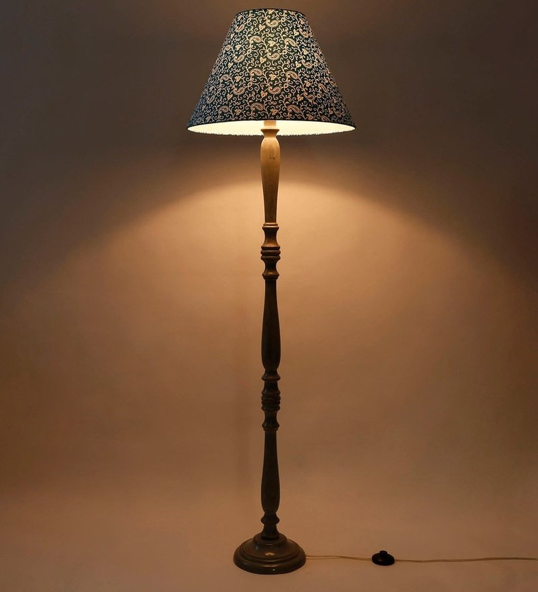 Buy Green Fabric Floor Lamp by Craftter Online Mid Century Floor