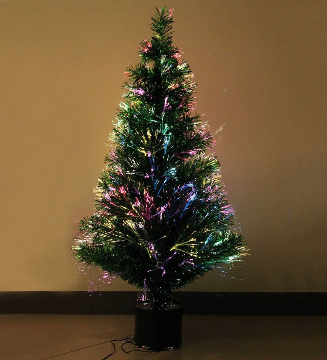 christmas tree with fiber optic lights