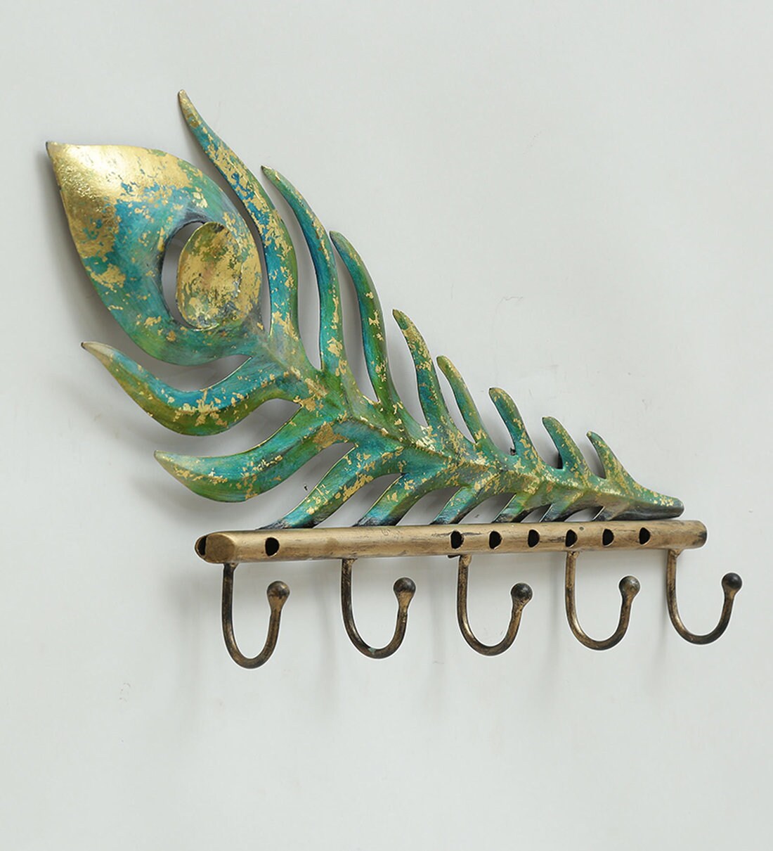 Buy Green Iron Krishna Key Holders by The Shining Rays Online Traditional Key Holders Key