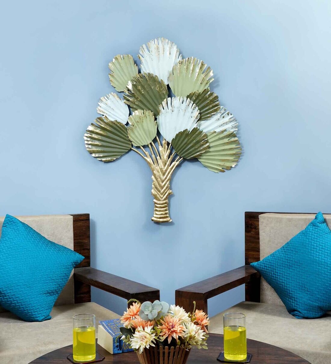 Buy Green Iron Palm Tree Metal Wall Art by The Shining Rays Online