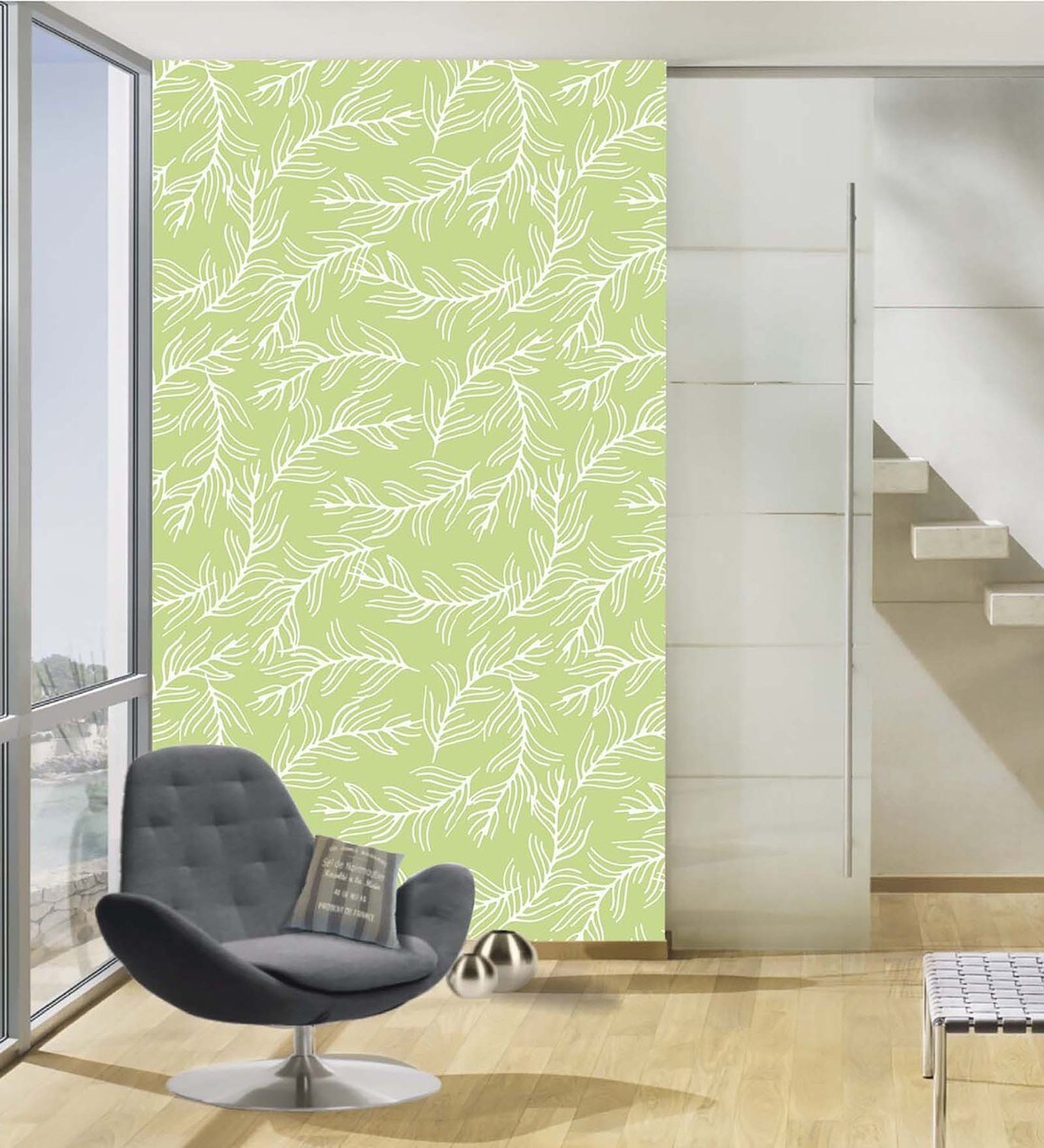 Buy Green Leaf Pattern Peel And Stick Self Adhesive Waterproof HD ...