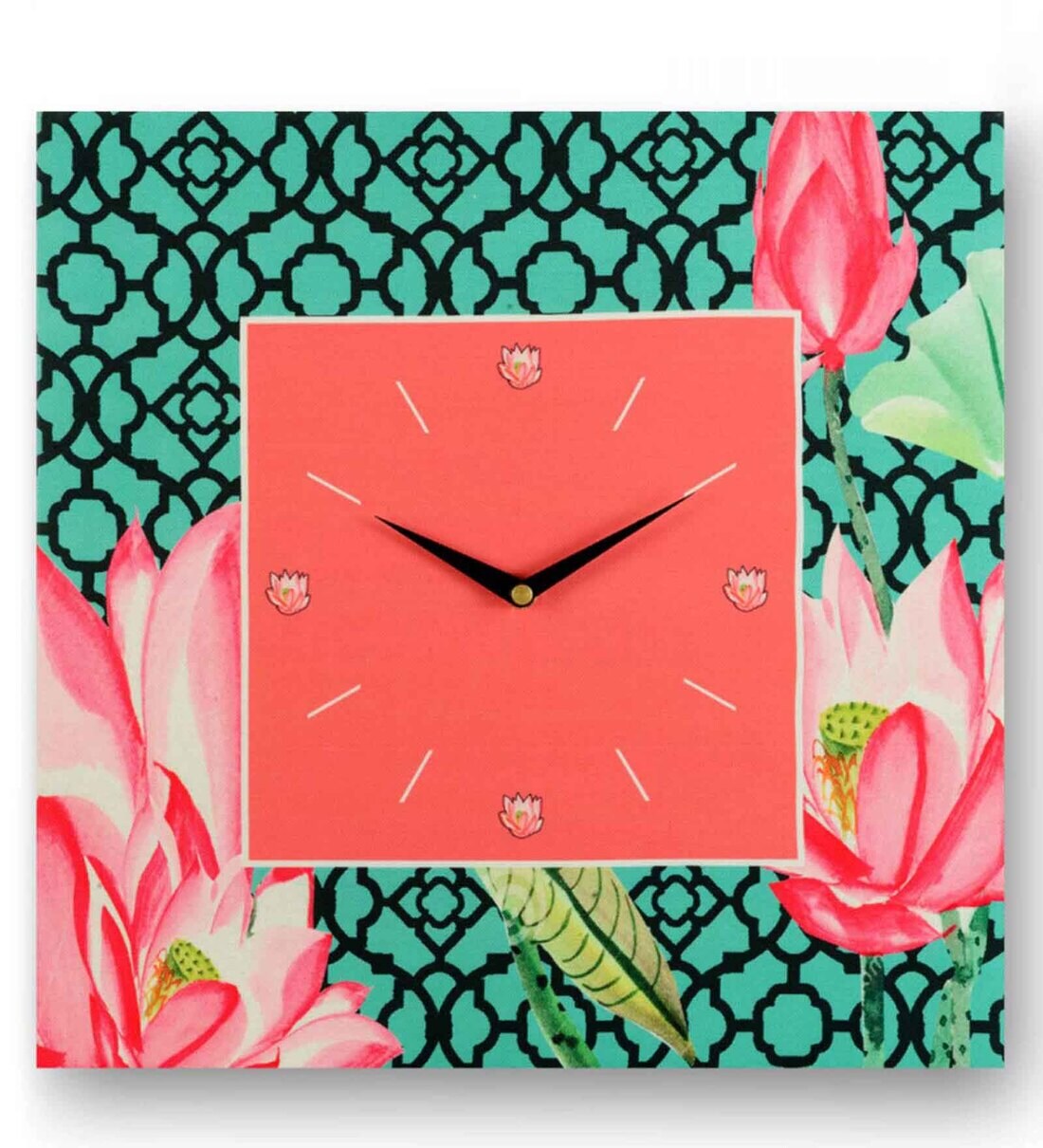 Buy Green MDF Framed Analog Wall Clock by SEJ by Nisha Gupta Online