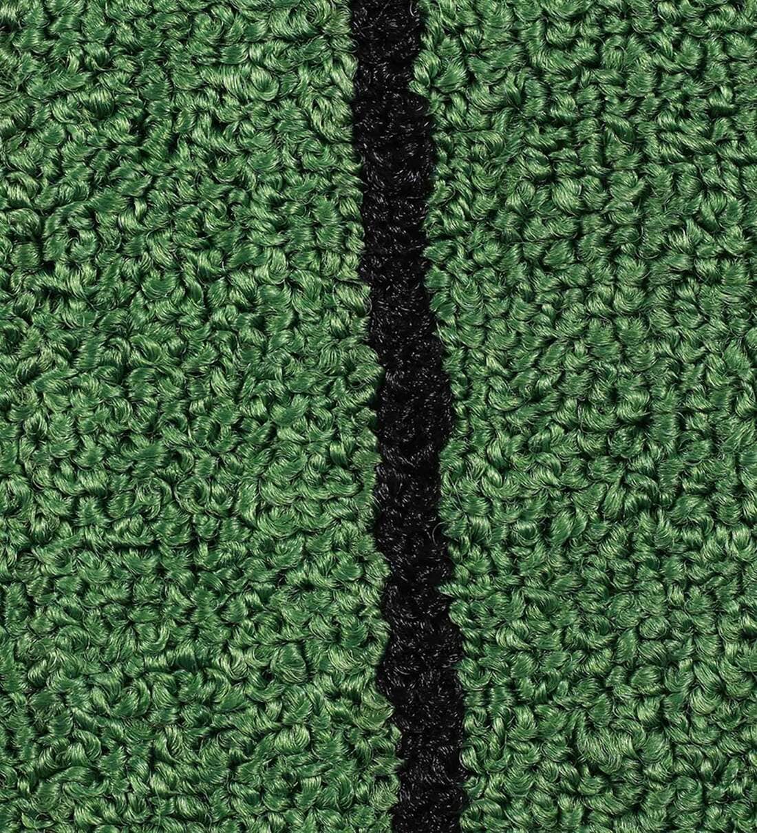 Buy Green Microfiber Striped 71x18 Inches Floor Runner by Saral Home