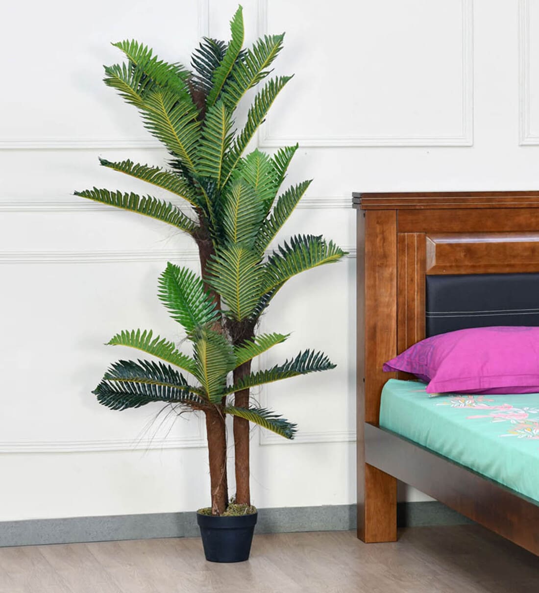 Buy Green Plastic Coconut Tree Artificial Plant with Pot by home