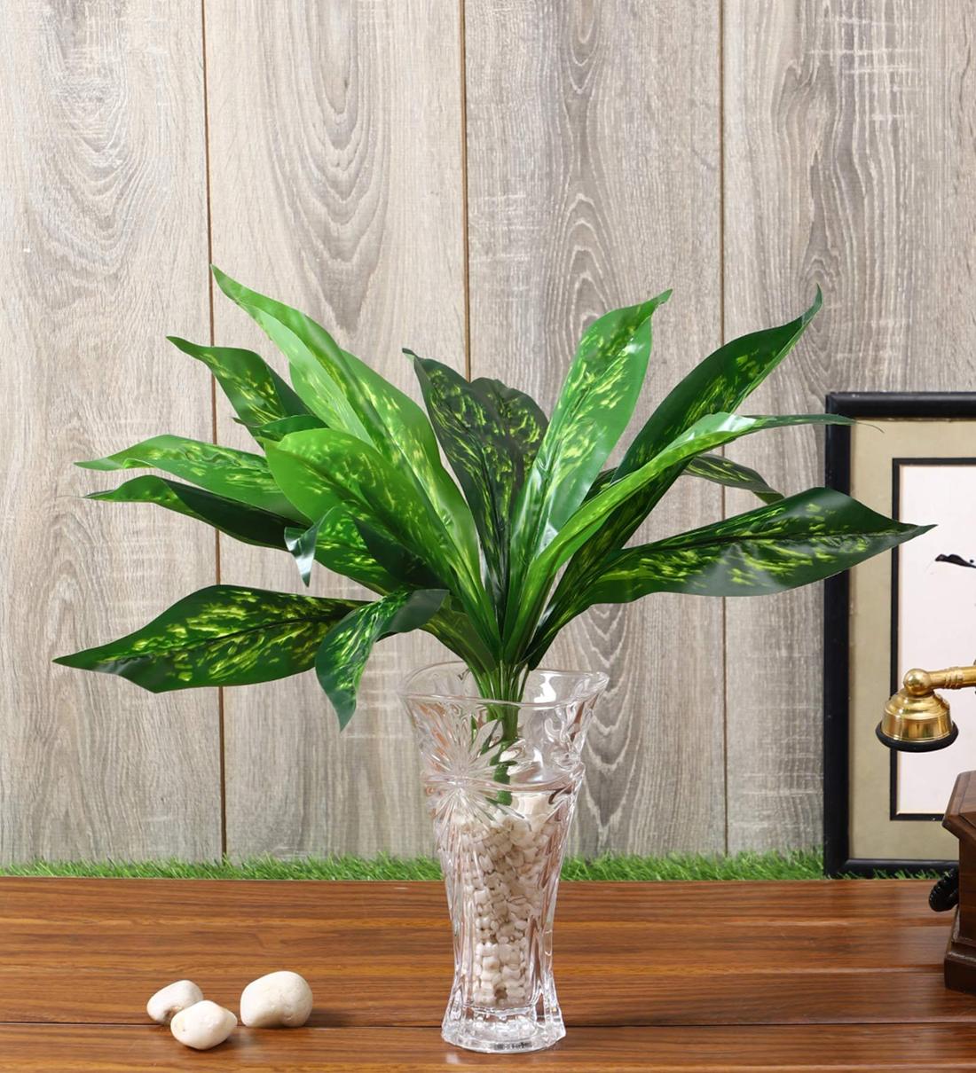 Buy Green Polyester Artificial Diffenbachia Plant Without Pot by PolliNation Online Artificial