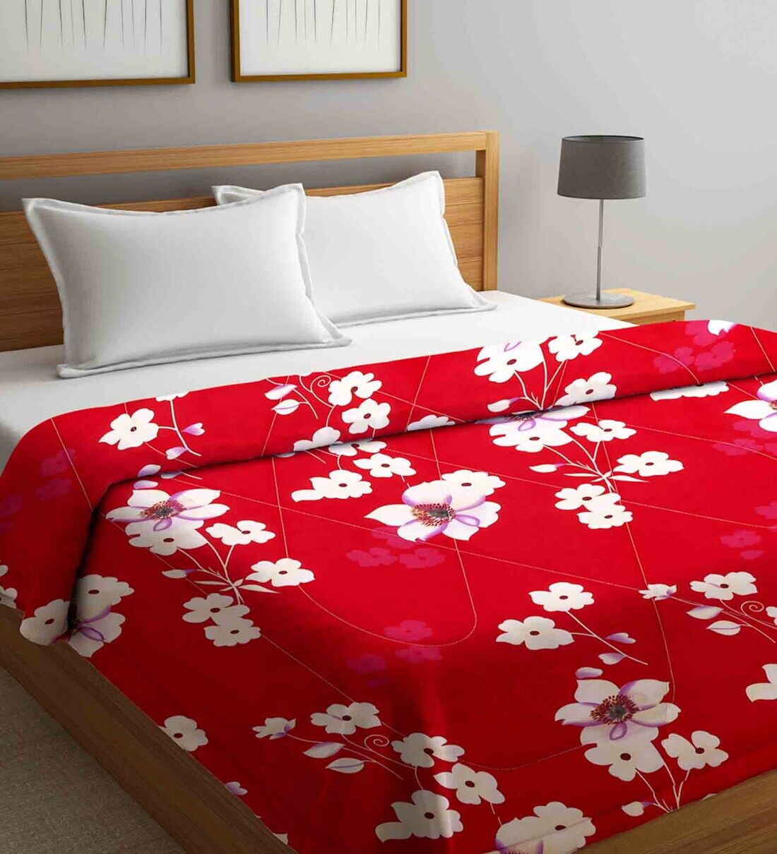 Buy Red Polyester 350 Heavy Winter Double Bed Comforter by Hosta Homes