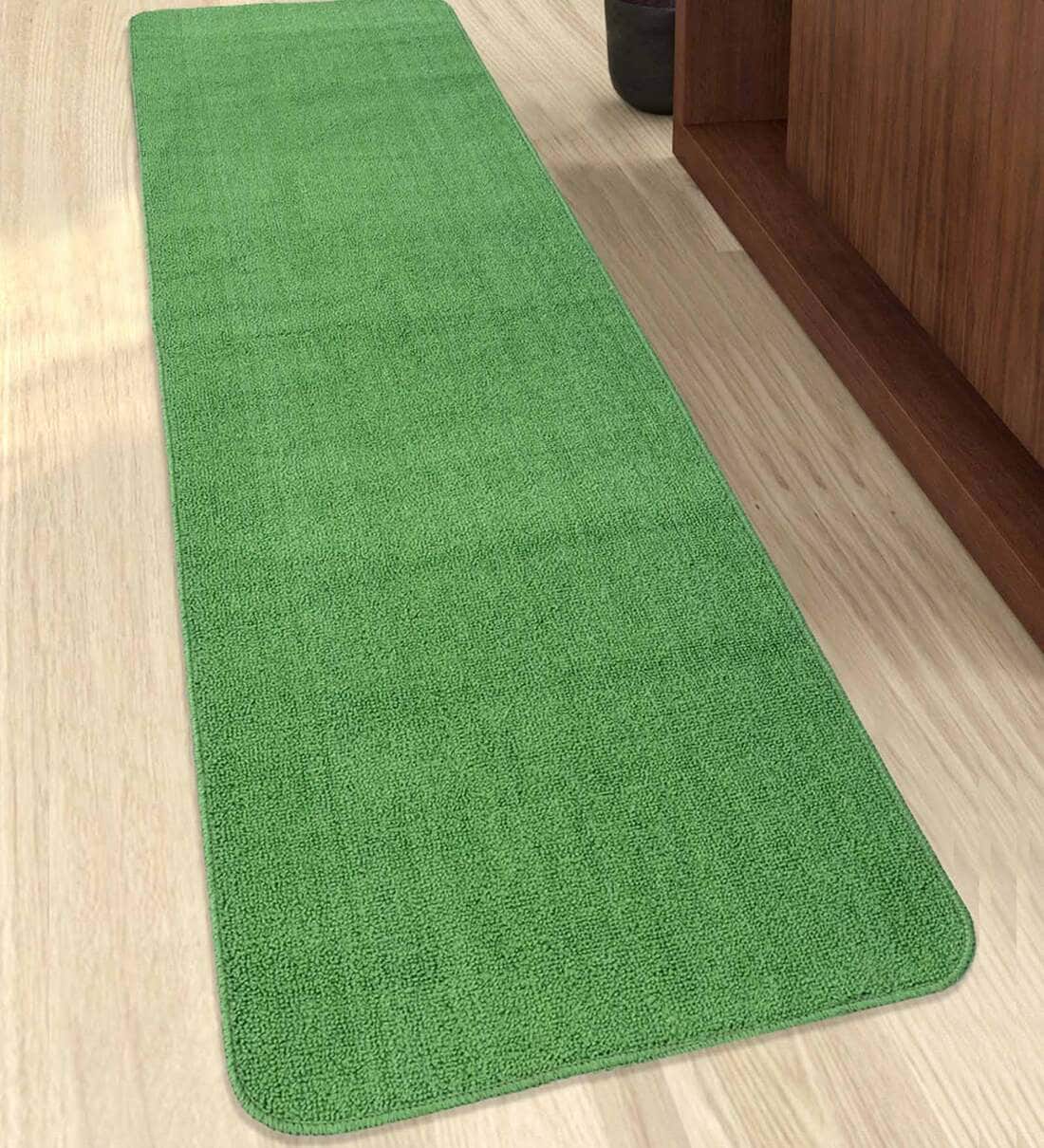 Buy Green Polypropylene 79 x 24 Inches Machine Made Floor Runner by