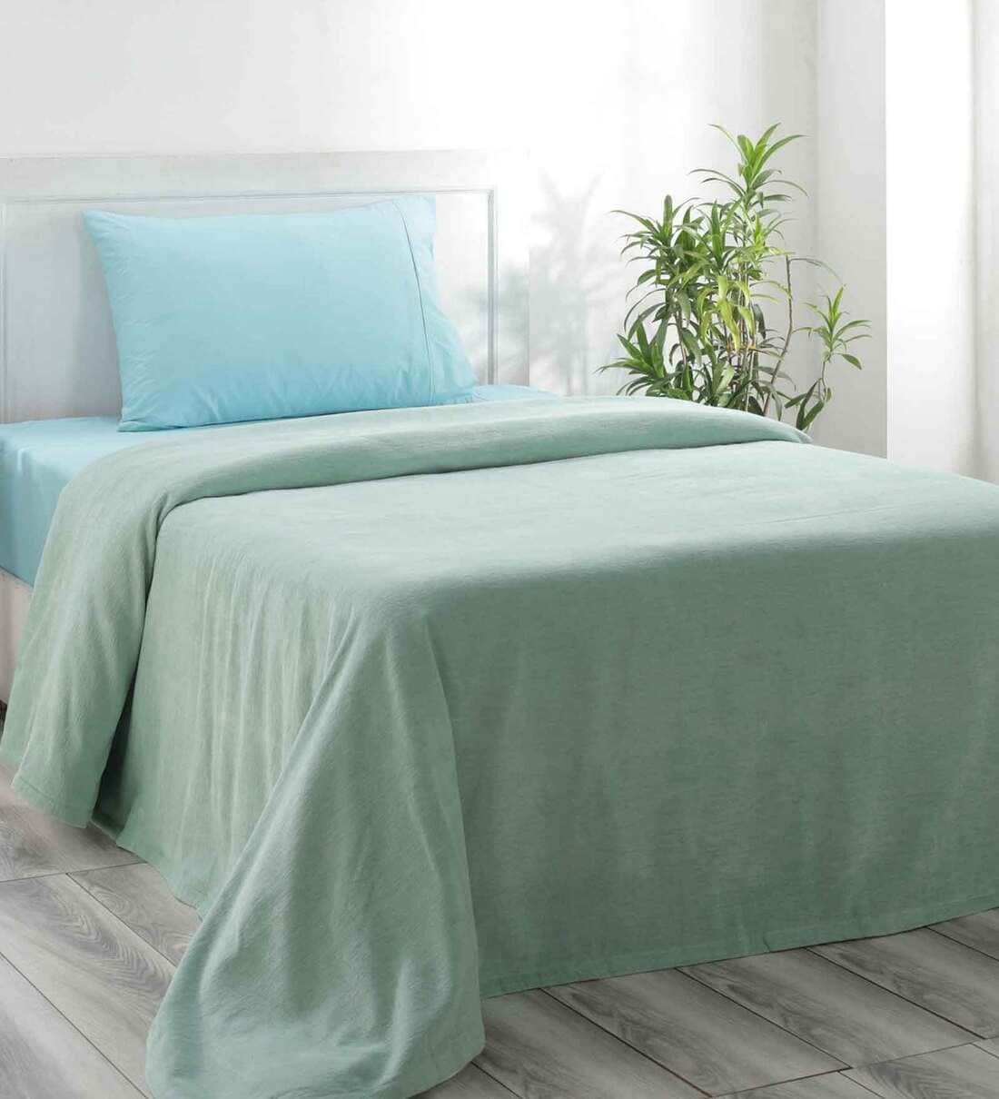 Buy Green Solid 110 TC Cotton Single Bed Cover by Maspar at 11 OFF by Maspar Pepperfry