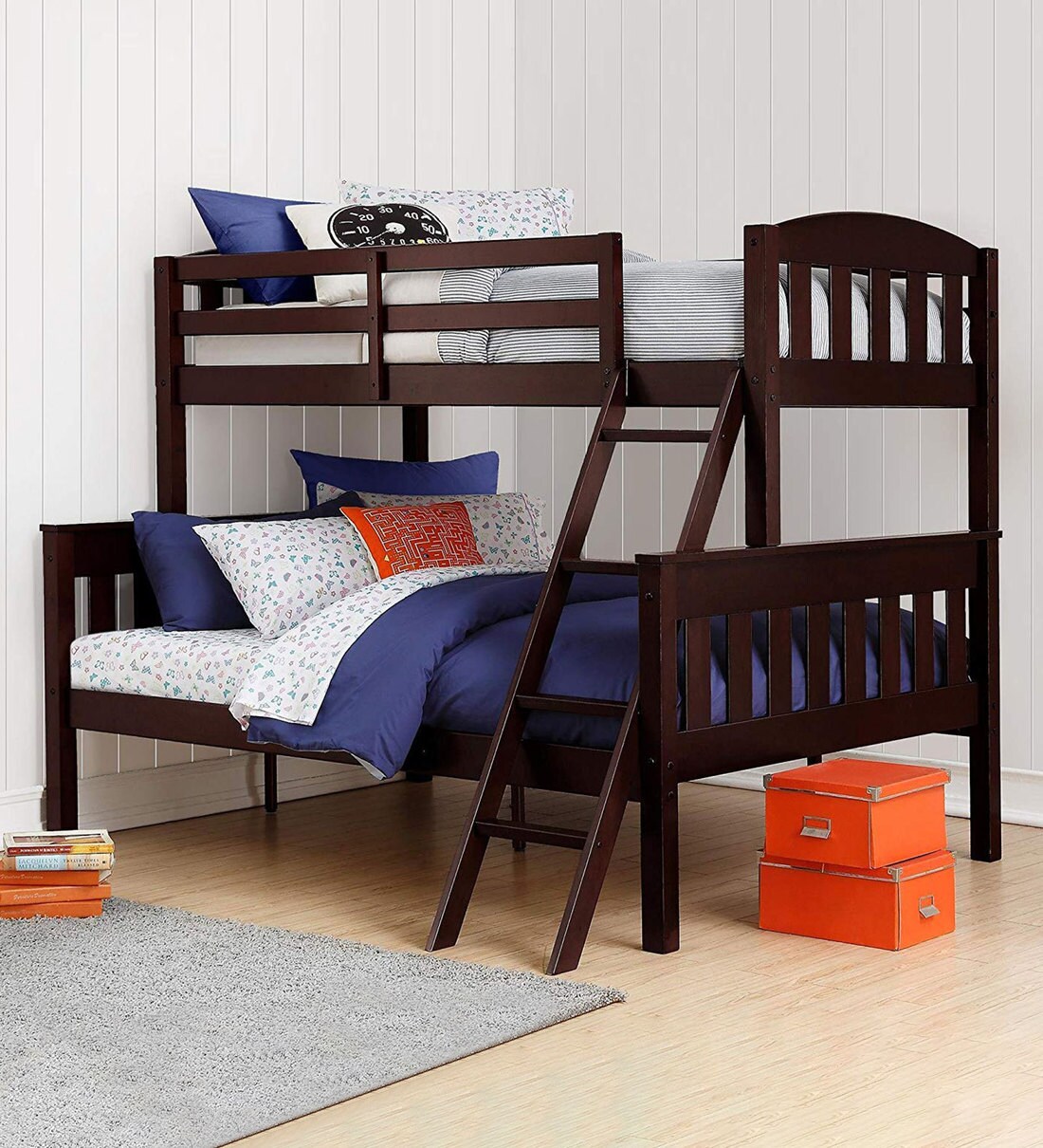 Buy Greene Pine Wood Twin Over Double Bunk Bed In Brown By Urge Online Standard Bunk Beds Bunk Beds Kids Furniture Pepperfry Product