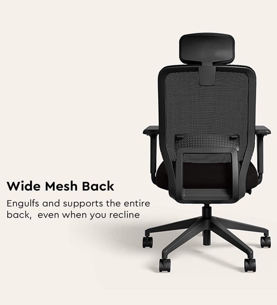Buy Greta Mesh Ergonomic Chair in Black Ink Finish at 5% OFF