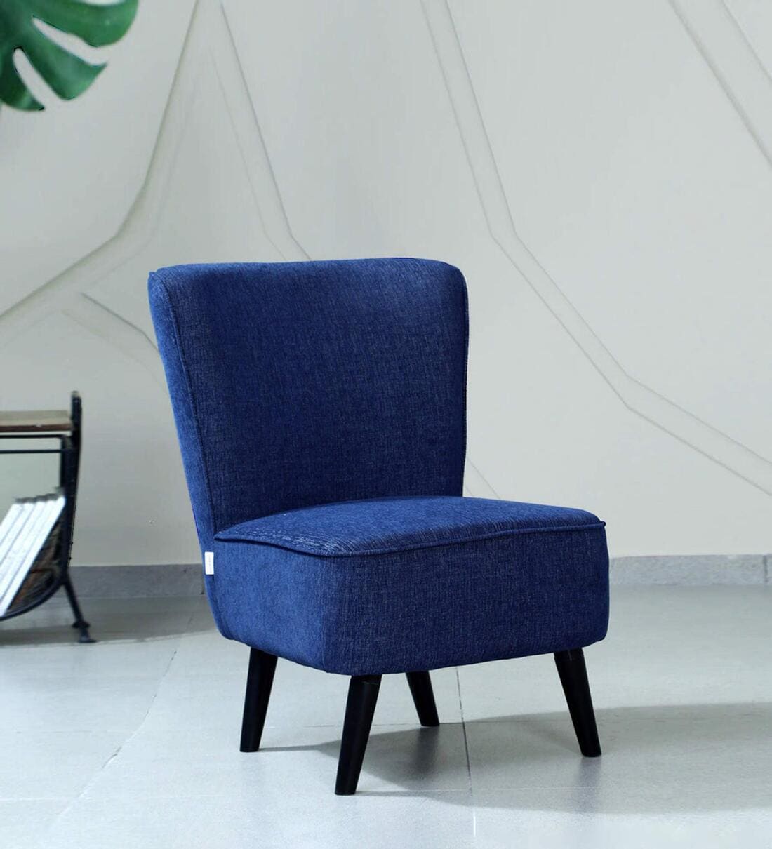 Buy Merida Fabric Slipper Chair In Blue Colour at 6% OFF by Casacraft ...