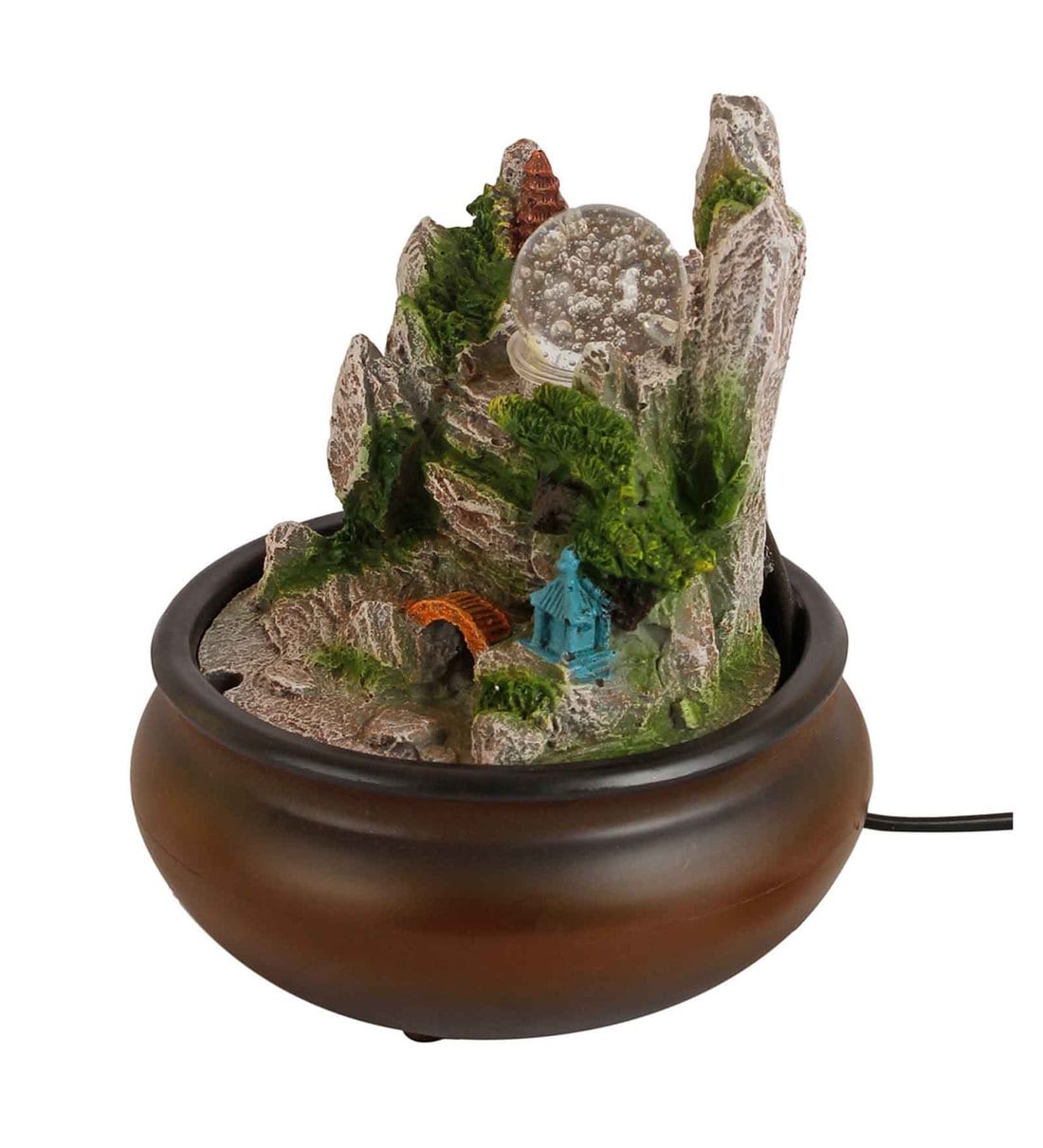 Buy Grey & Brown Resin Enigmatic Stone Terrain Statue Indoor Water ...