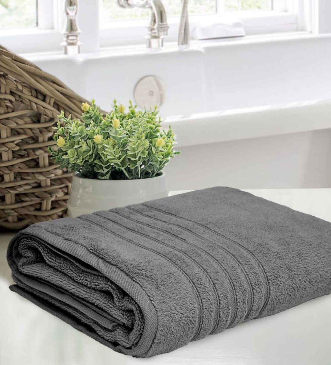 grey and aqua bath towels