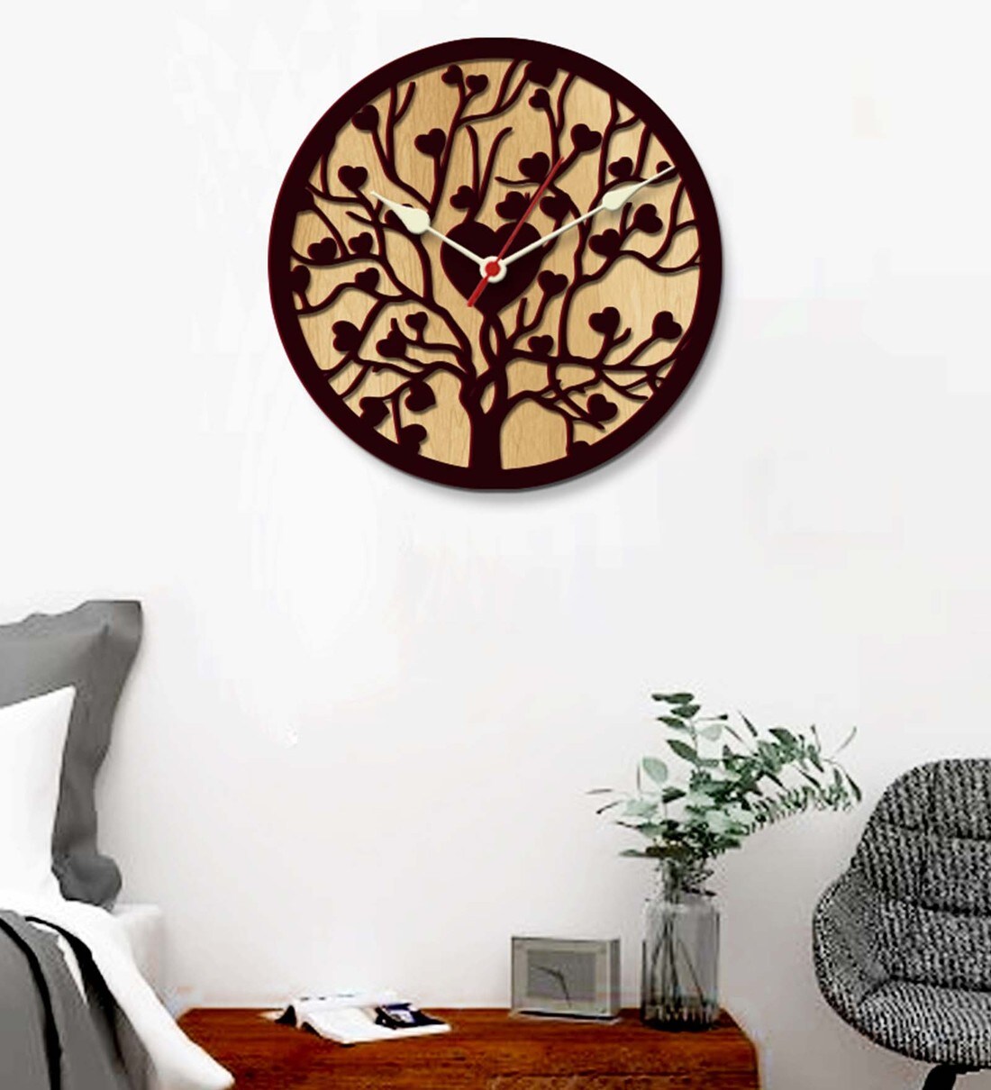 Buy Brown Engineered Wood Analog Wall Clock By WallMantra at 41% OFF by ...