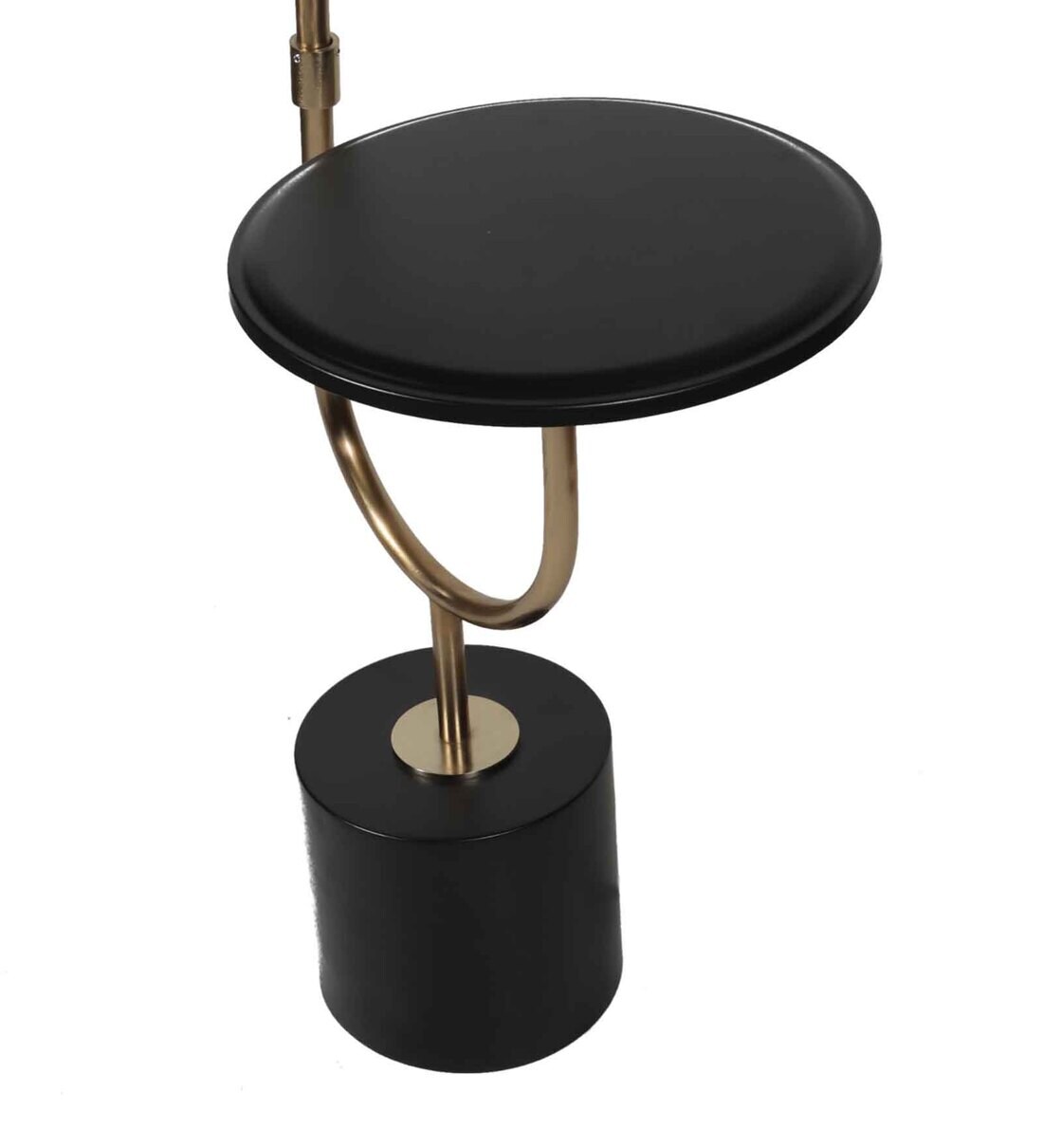 Buy Grey Fabric Shade Floor Lamp With Black & Gold Base By Sapphire