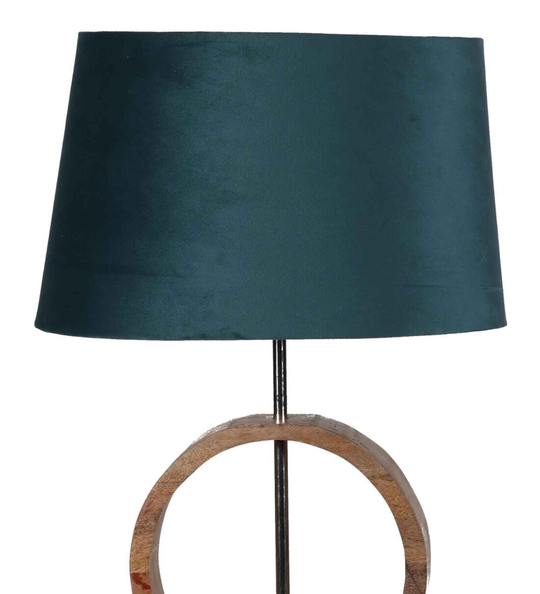 Buy Grey Fabric Shade Novelty Floor Lamp With Wood Base By Sapphire