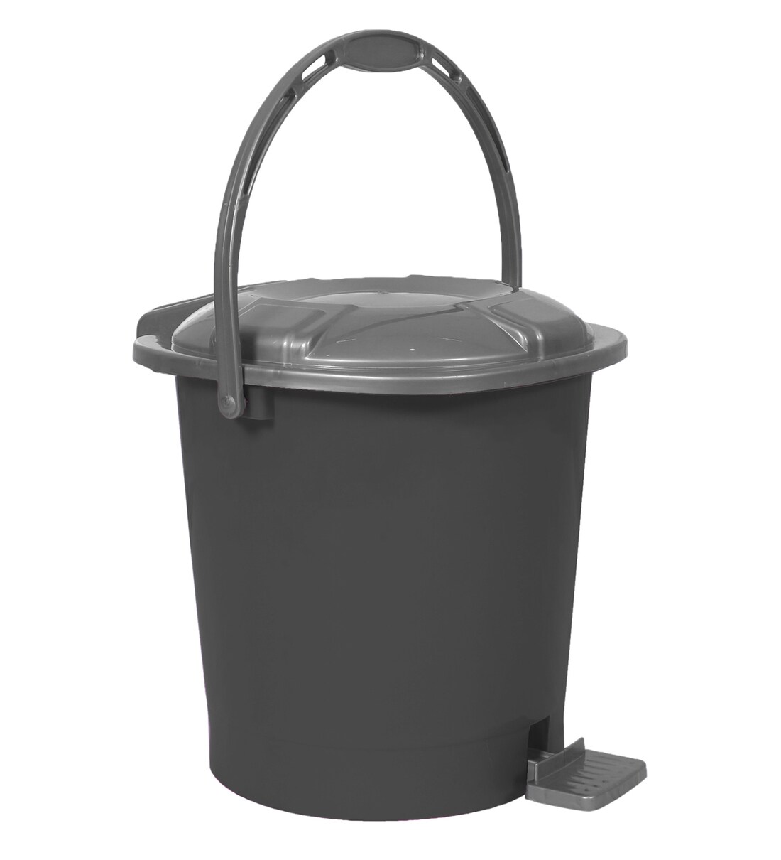 Buy Grey Plastic 10 L Pedal & Push 1 Pc Dustbin Online Dustbins