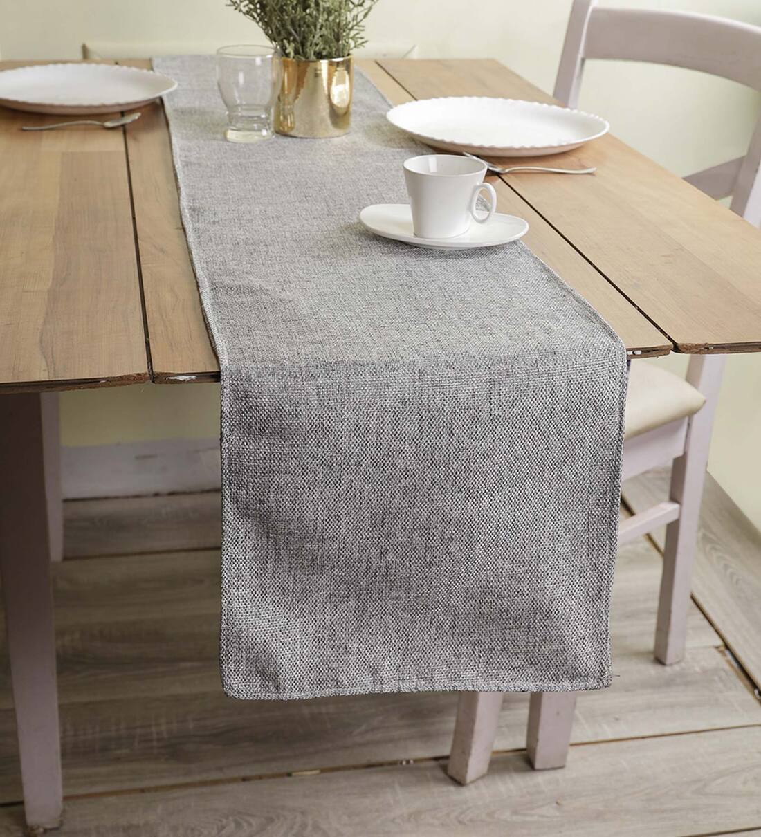 Buy Grey Premium Jute 72 x 12 Inches Table Runner by The Conversion
