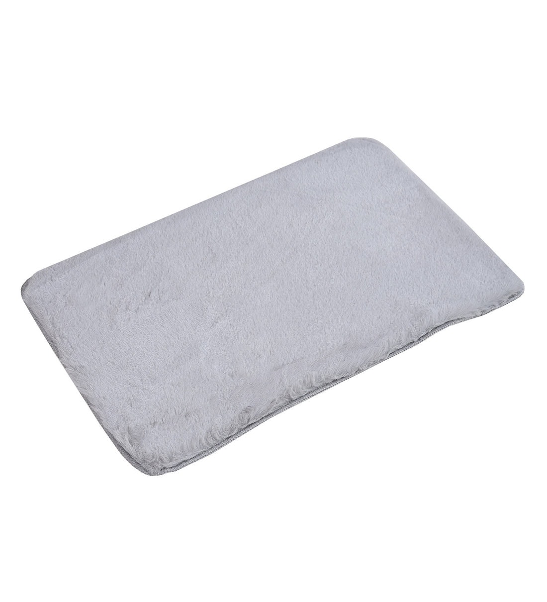 Buy Grey Wool Plain Solid 24x16 Inches Antiskid Bath Mat by Sheen Decor ...