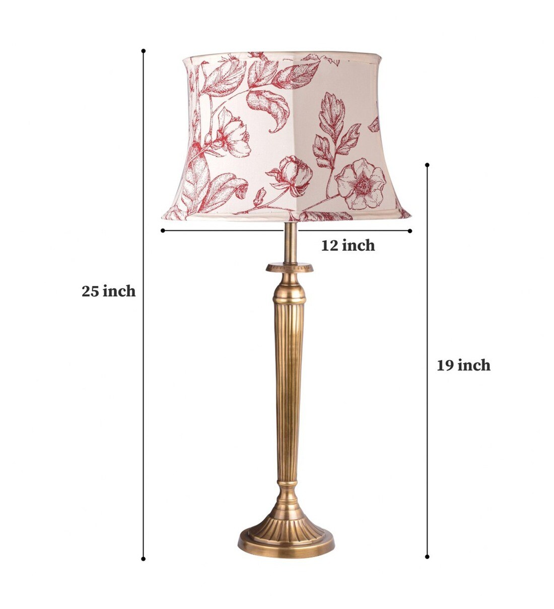 Buy Groove Hersey White Cotton Shade Table Lamp with Brass Base by