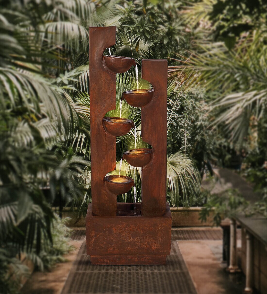 Buy Grove Multi Tier Diya Brown Polyresin Indoor Fountain at 25 OFF by