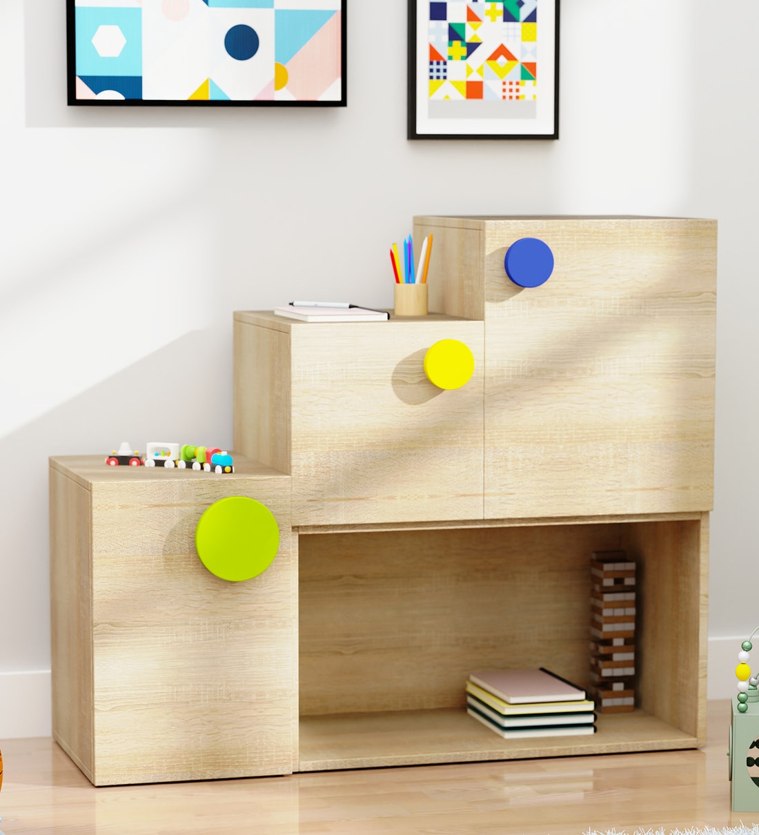 Buy Growing Up Kids Storage in Oak Colour Online Kids Storage Kids Storage