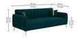 Grace Upholstered 3 Seater Sofa Set In Pine Green Colour