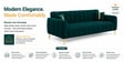 Grace Upholstered 3 Seater Sofa Set In Pine Green Colour