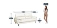 Graceful Leatherette 3 Seater Sofa In Ivory Colour In Colour