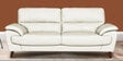 Graceful Leatherette 3 Seater Sofa In Ivory Colour In Colour