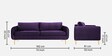 Gracious Velvet  Fabric 3 Seater Sofa In Dark Purple Colour