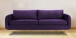 Gracious Velvet  Fabric 3 Seater Sofa In Dark Purple Colour