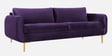 Gracious Velvet  Fabric 3 Seater Sofa In Dark Purple Colour