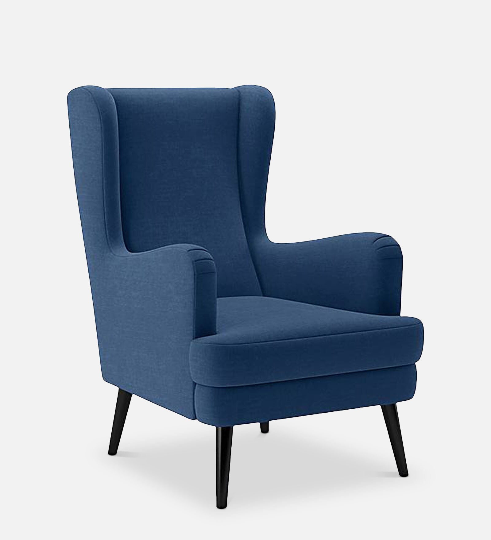 Grace Fabric Wing Chair in Blue Colour