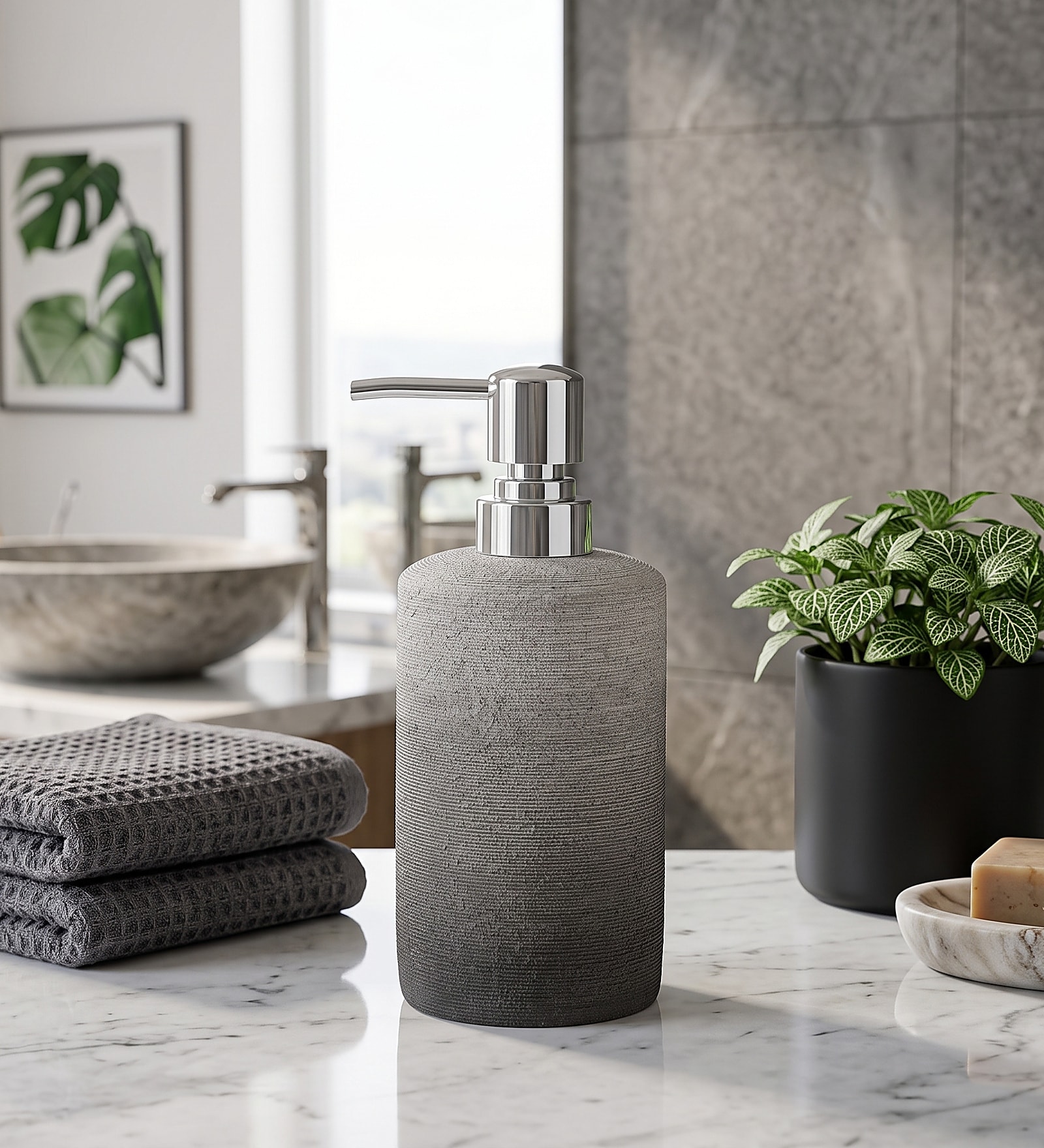 Black Grey Grande Premium Liquid Soap Dispenser