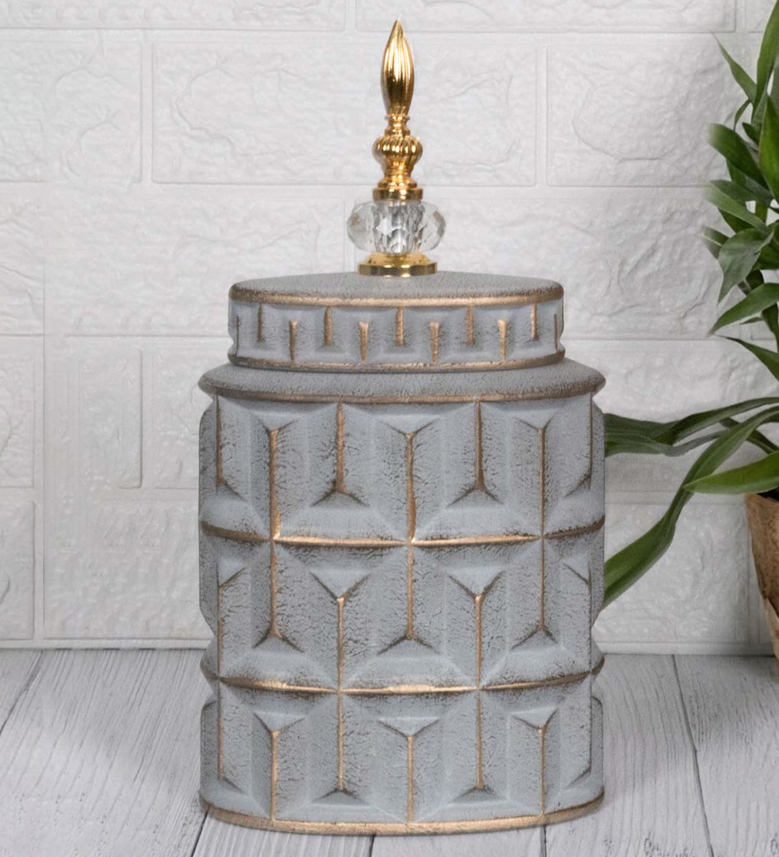 Gray Contemporary Modern Tall Silhouette Ceramic Cylindrical Shaped Vase