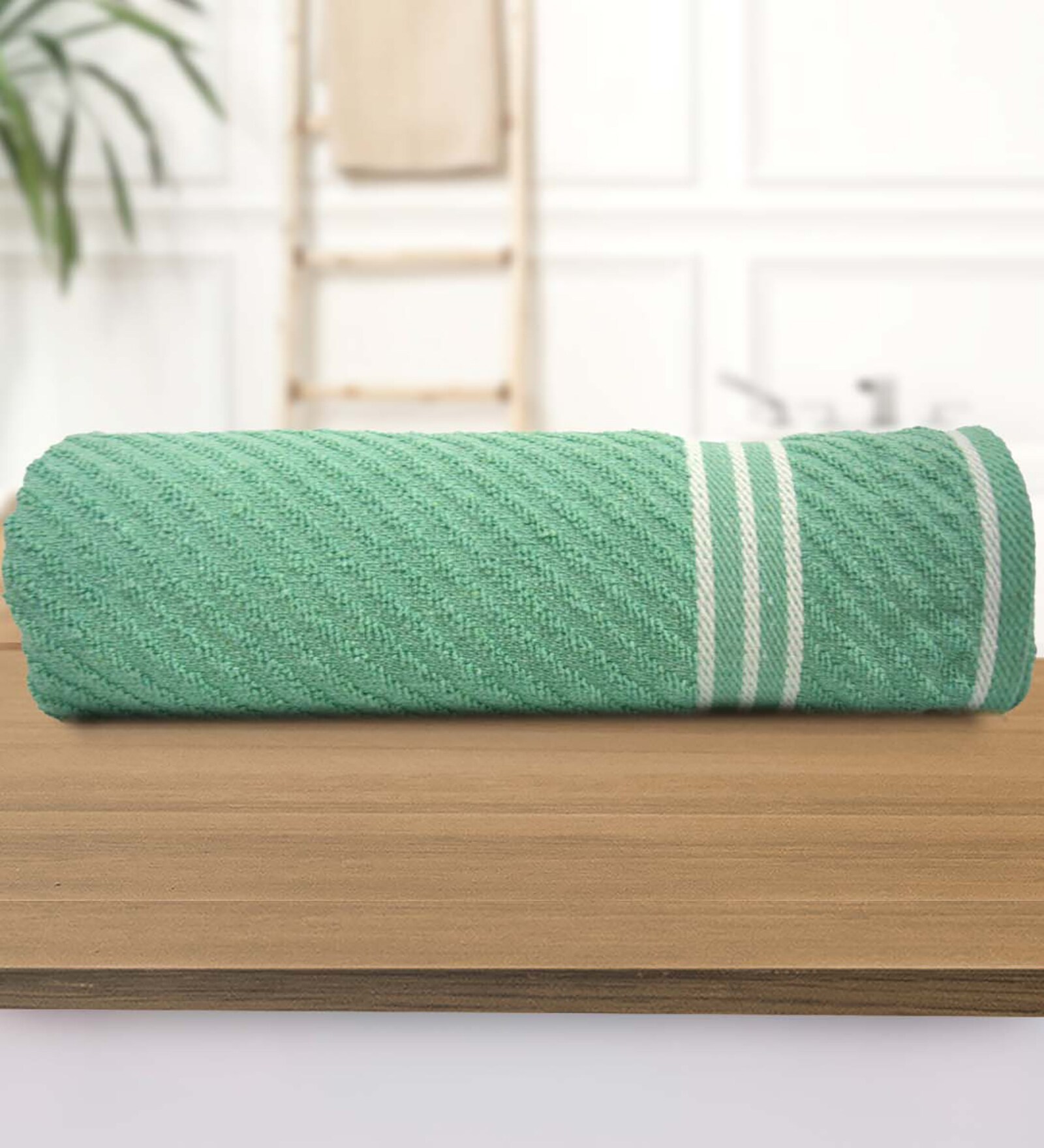 Green  Cotton Solid 500 GSM Bath Towel (1 Pc)