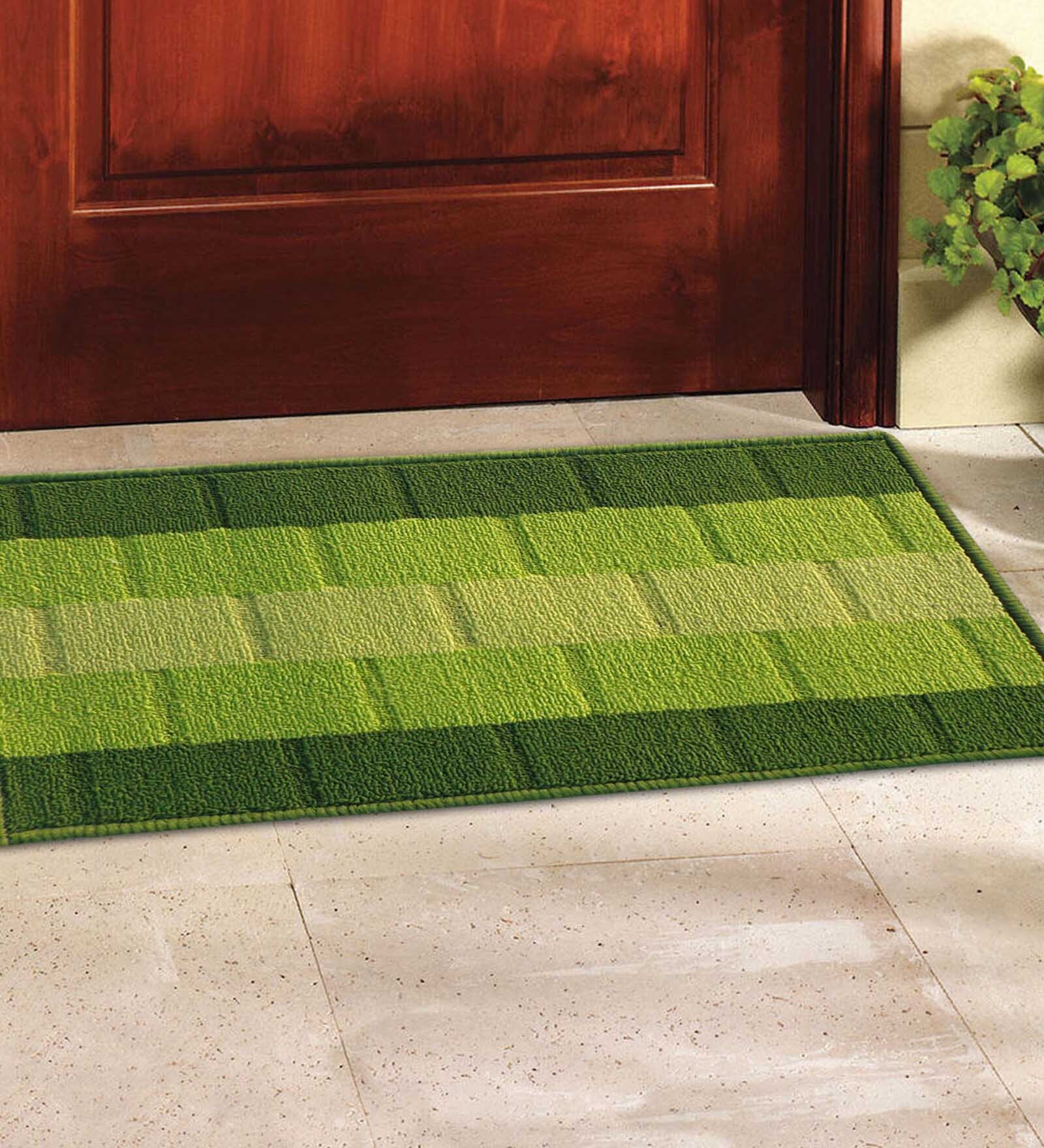 Buy Green Polyester Machine Made Floor Runner and Door Mat at 76% OFF ...