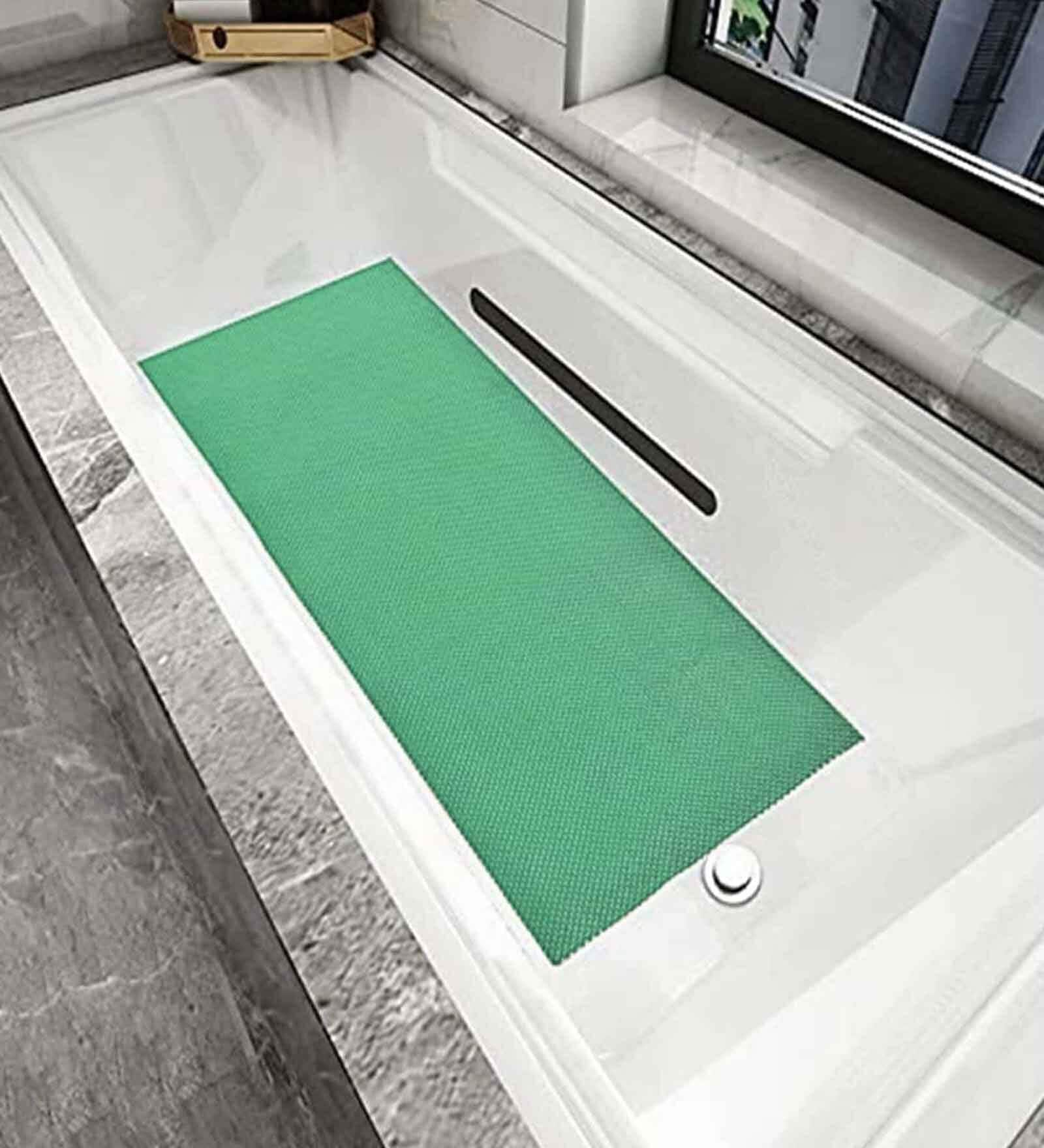 Green Solid PVC 2 ft x 6 ft Antiskid Bath Tub Cum Floor Runner